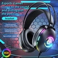 thumbnail image 2 of GJX Gaming Headsets with Microphone, Noise Canceling Wired Headphones with Colorful Led Light 7.1 Surround Sound Over-Ear Earphones for Pc Headset with Microphone for Pc, 2 of 8