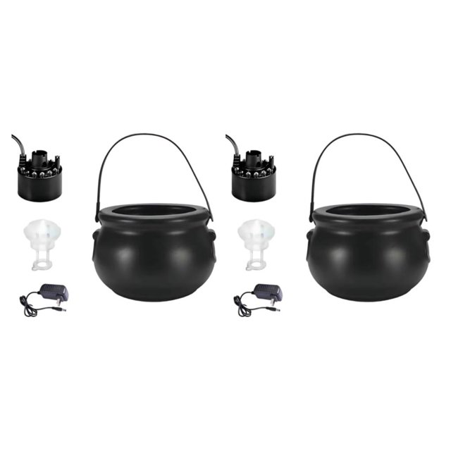 relayinert Plastic Energy-saving Multifunctional Halloween Witch Cauldrons Fog Maker For Efficiency black US Plug 2Set
