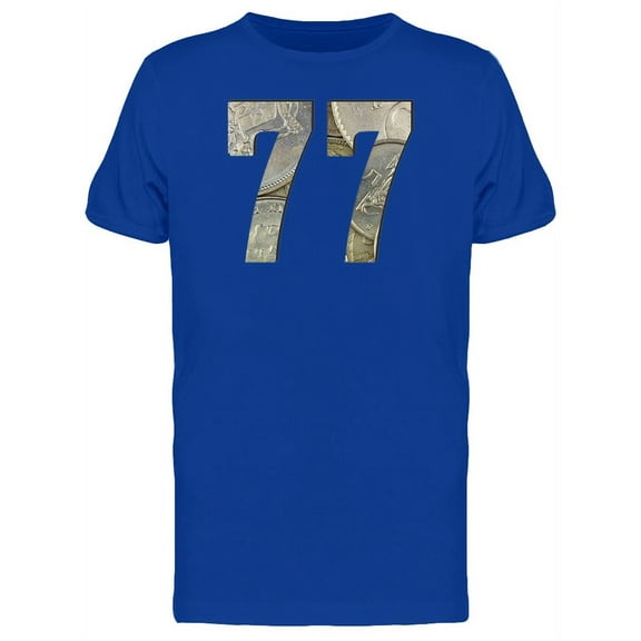 Shiny Silver Coins 77 Number Tee Men's -Image by Shutterstock