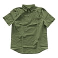 thumbnail image 3 of Camisa informal de manga corta para hombre, poliéster, color liso, corte clásico, verano, 3 of 4