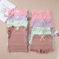 thumbnail image 2 of MXIEZI Tlittle Girls Casual T-Shirt Outfits Summer Solid Color Sleeveless Tops + Comfort Shorts 2PCS Set for Toddler Kids 9 Months-6 Years, 2 of 9