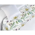 thumbnail image 3 of Floral Bed Runner, Watercolor Style Clematis and Lupine Flowers with Leaves on Plain Back, Decorative Accent Bedding Scarf for Hotels Homes & Guest Rooms, Twin, Plum White Laurel Green, by Ambesonne, 3 of 3
