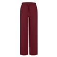 thumbnail image 2 of OSFVNOXV Linen Pants Women Petite Low Rise Breathable Slim Fit Athletic Palazzo Pants Workout Bottom, 2 of 8