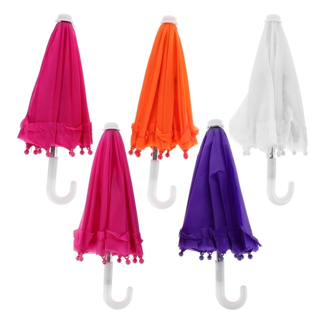 5 miniparaguas de encaje para niños, juguetes para pintar, regalo, accesorios decorativos colgantes (color aleatorio)