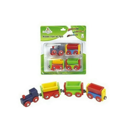 CHH 964518 4 Pieces Wooden Trains in Blister Pkg