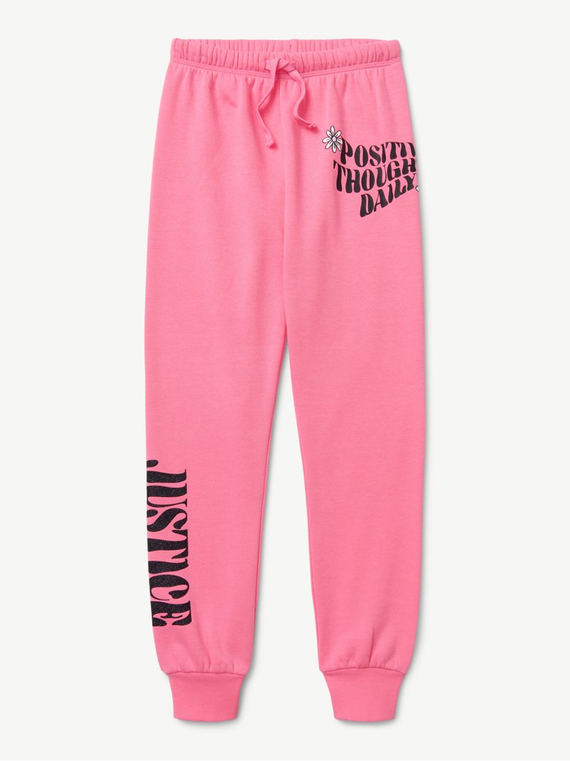 Justice Girls Fleece Jogger Pants, XS-XLP, Cozy Stretchy Vibrant