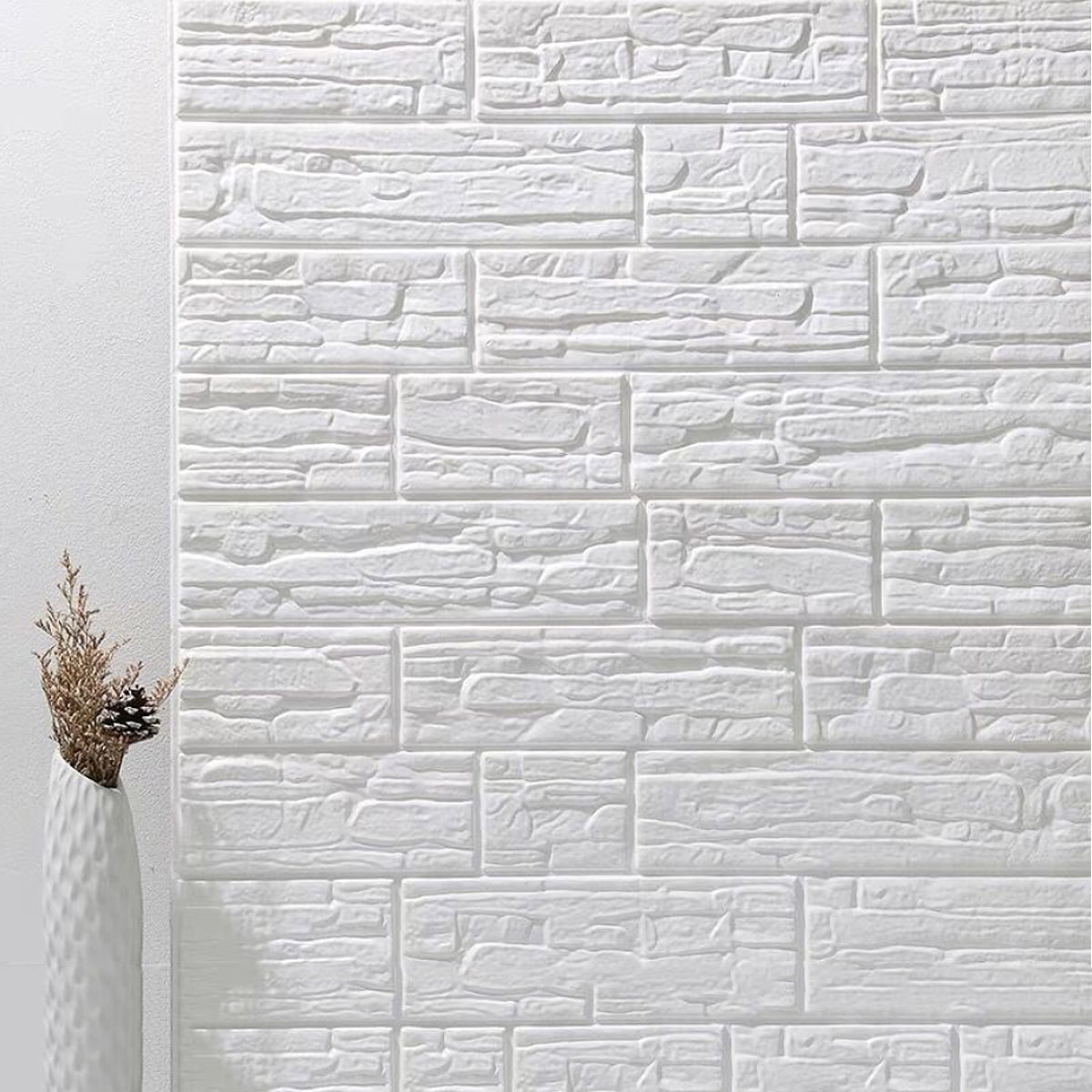 Details about   2/4Pcs 3D Tile Brick Wall Sticker Self-Adhesive Wall Panels Pad Background Plate