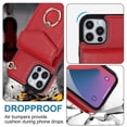 thumbnail image 4 of Elegante funda multifuncional tipo cartera para iPhone 12 con correas, ranura para tarjetas, soporte para anillo, protección para cámara, material de PU, diseño a prueba de golpes y antirrobo., 4 of 5