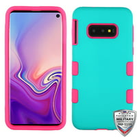 Samsung Galaxy S10e / S10 E (5.8") Phone Case Tuff Hybrid Shockproof Impact Armor Rubber Dual Layer Hard Soft Rugged TPU Protective Case Teal Green Pink Cover for Samsung Galaxy S10 E / S10e