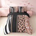 thumbnail image 3 of Homewish Animal Print Twin Bedding, Brown Zebra Leopard Print Bedding Comforter Set, Black Reversible, 7 Pieces, 3 of 7