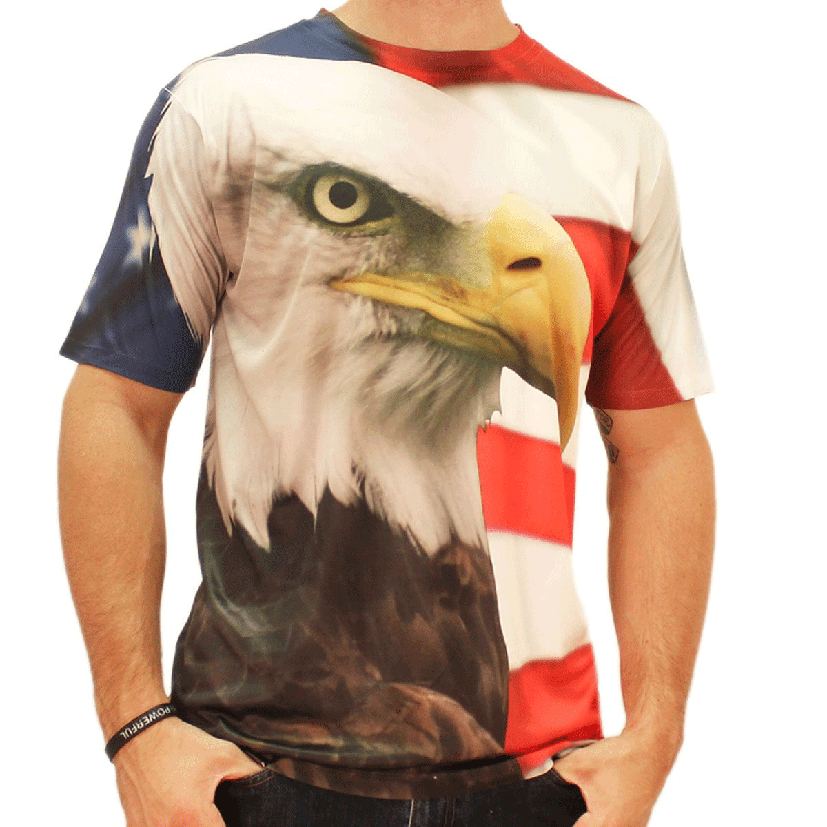 custom t shirts with american flag on sleeve