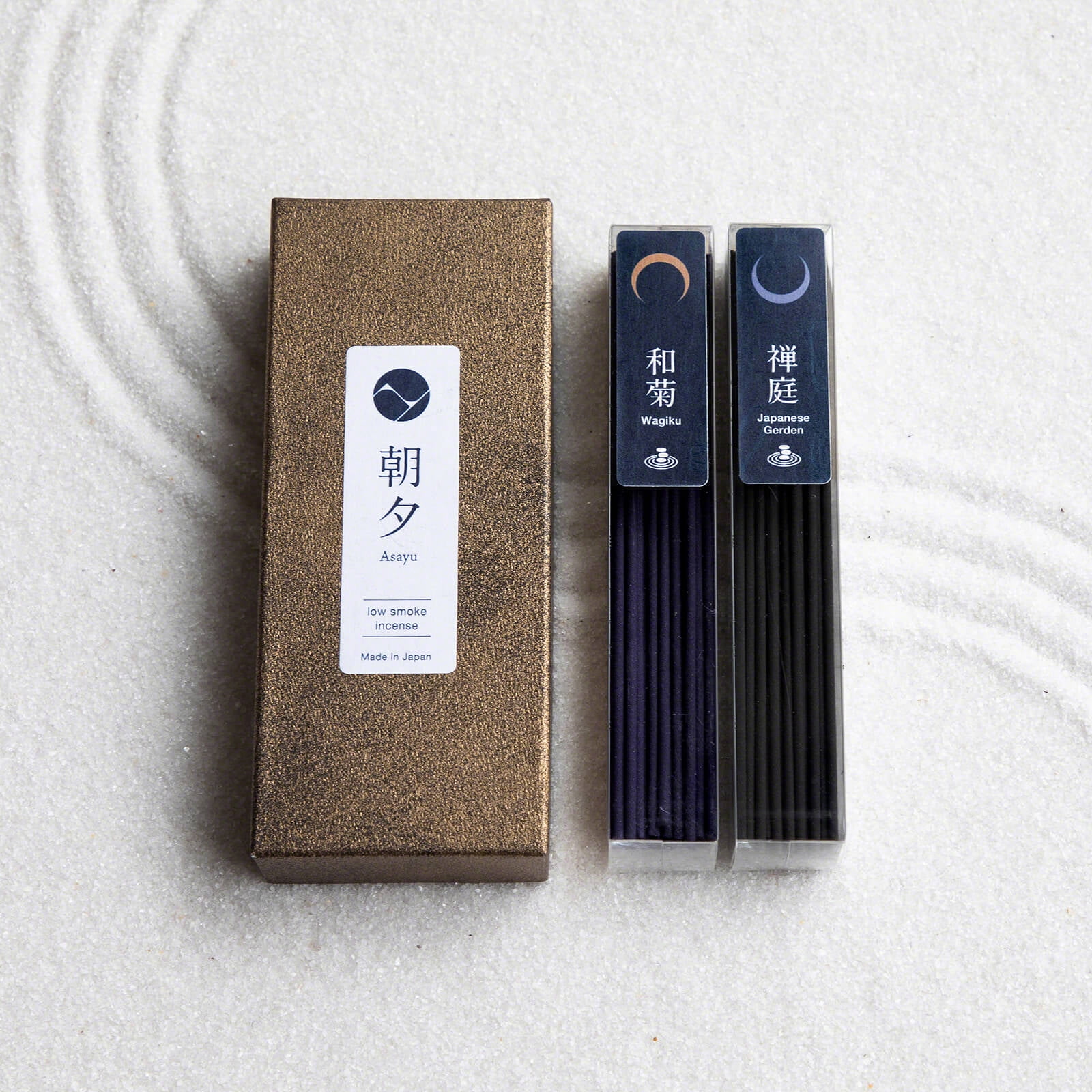 Asayu Japan Low Smoke Incense Sticks Set Japanese Garden & Chrysanthemum Made in Japan 1.41oz