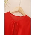 thumbnail image 4 of Sinleey Girls Kids Wedding Party Dress Cover Up Open Front Summer Blouse Bolero Shrug Tops Chiffon Red M, 4 of 6