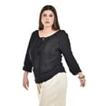 thumbnail image 2 of Blusa con detalle de borlas Roman Fashion /Tallas Extras, 225 (Negro) negro 42, 2 of 5