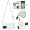 thumbnail image 2 of Mantto for Motorola Moto E13 Case RFID Blocking Wallet Card Holder Leather PU Flip Cover Lanyard Crossbody Strap Women Girl Magnetic Clasp Kickstand for Motorola Moto E13, White, 2 of 8