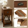 thumbnail image 2 of Gymax Set of 2 Contemporary Side End Table Compact Table w/ Drawer Nightstand Walnut, 2 of 7