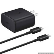 Samsung 45W USB-C Super Fast Charging Wall Charger - Black (US Version), 45W TA w/ Cable