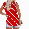 thumbnail image 3 of Kaprioy Womens Summer Tops Women's Summer Boho Tie Dye Sleeveless Tank Tops Button Blouse Loose Casual Striped Vest T-shirt Plus Size, 3 of 6