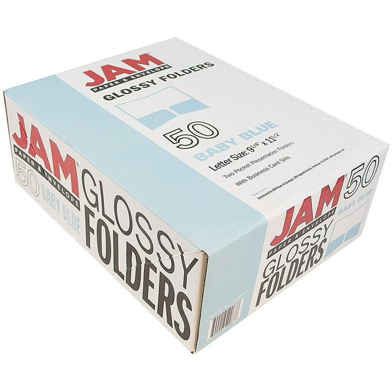 送料込みライン | JAM Glossy Two Pocket Folders Baby Blue 6/Pack