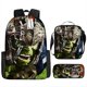 thumbnail image 1 of Mochila con estampado de dibujos animados de Hulk, bolso bandolera, estuche para lápices, juego de 3 piezas, mochila escolar para estudiantes, juego de papelería, 1 of 5