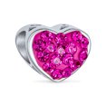 thumbnail image 2 of Bling Jewelry Womens I Love You Princess Pink Crystal Bead Charm Heart Sterling Silver for Bracelet, 2 of 5