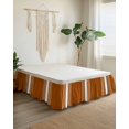 thumbnail image 2 of Burnt Orange White Stripe Wrap Around Bed Skirts for King Bed 16" Drop,Bed Skirt with Adjustable Elastic Belt Dust Ruffle Bed Valance for Bedroom Hotel Modern Rustic Vertical Striped Bed Frame Cover, 2 of 7