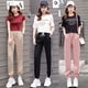 thumbnail image 4 of Pantalones Haren de verano de estilo coreano para mujer, pantalones deportivos casuales para estudiantes adelgazantes, pantalones holgados hasta el tobillo para mujer, 4 of 5