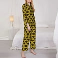 thumbnail image 3 of Daiia Sunflowers 3 for Women's Long-Sleeved Pajama Set – Soft & Comfortable Sleepwear Button-Up Pajamas Cozy Lounge Wear-XX-Large, 3 of 7