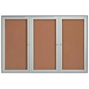 Aarco Products WFC4872 Enclosed Waterfall Bulletin Board - Silver