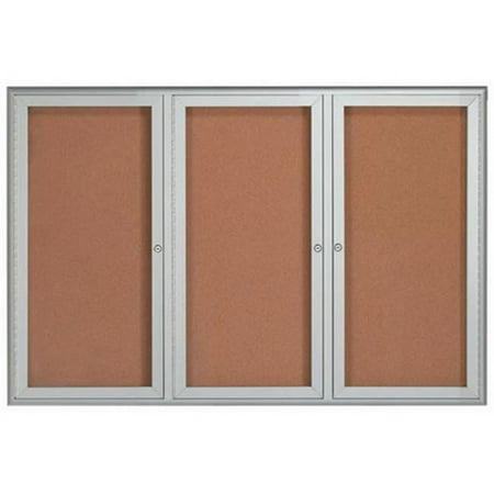 Aarco Products WFC4872 Enclosed Waterfall Bulletin Board - Silver