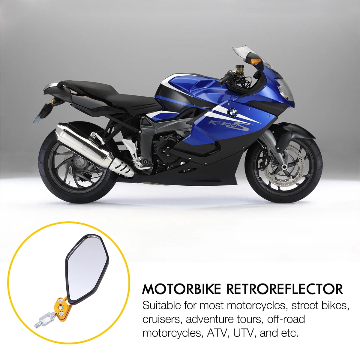 FRCOLOR  Moped Motorbike Mirror Rear View Adjustable Angle