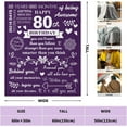 thumbnail image 2 of 80th Birthday Gifts for Women Blanket 60"x50", Happy 80th Birthday Decorations for Women Throw Blanket, 1943 Birthday Gifts for 80 Year Old Woman Blankets Throws, 80th Birthday Gifts Ideas, 2 of 6