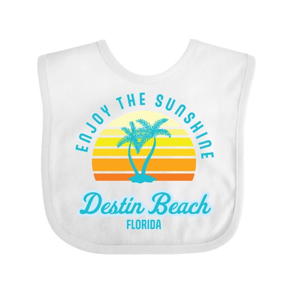 Inktastic Summer Enjoy the Sunshine Destin Beach Florida in Blue Boys or Girls Baby Bib