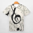 thumbnail image 3 of Musical Notes Men Zipper T-shirt Summer Casual Short Sleeve T-shirt Top, 3 of 7