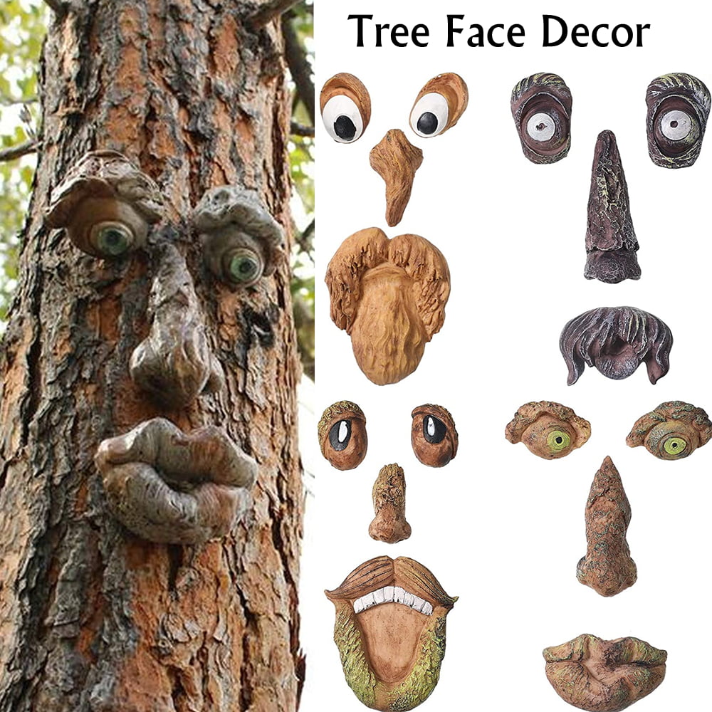 Details about   Old Man Whimsical Tree Face Statues Hugger Peeker Sculptures Fairy Garden Hot 
