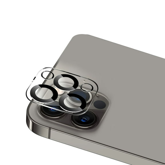 For Apple iPhone 15 Pro (6.1") Camera Lens Protector HD Clear Tempered Glass Back Camera Protector Black Edge Tempered(2.5D), Case Friendly [ Clear Black ]