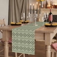 thumbnail image 2 of Table Runners 72 Inches Long Dress Scarves, Sage Green Boho Farmhouse Kitchen/Dining Table Runner, Coffee Tablerunners, Vintage Ethnic Tribe Abstract Art Geometric 16x72 Inch, 2 of 9