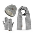 thumbnail image 2 of SUXIAN Winter Scarf Set for Men and Women Hat Scarf Gloves Warm for Outdoor Sport Grey_1# One Size, 2 of 9
