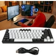 thumbnail image 4 of GGB-80% Wired Gaming Keyboard, RGB Backlit Ergonomic Mini Keyboard, Small Compact 84 Keys Keyboard for PC, Gamer, Typist, Travel (White)【0514】, 4 of 9
