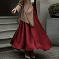 thumbnail image 5 of MIXUE Skirts For Women Summer Satin Solid Color Elastic High Waist Elegant Party A Line Maxi Skirt Streetwear,Red,L, 5 of 7