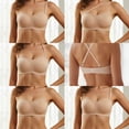 thumbnail image 6 of Womens Strapless Jelly Bras Push Up Padded Bandeau Wireless Half Bra(White,XL), 6 of 7