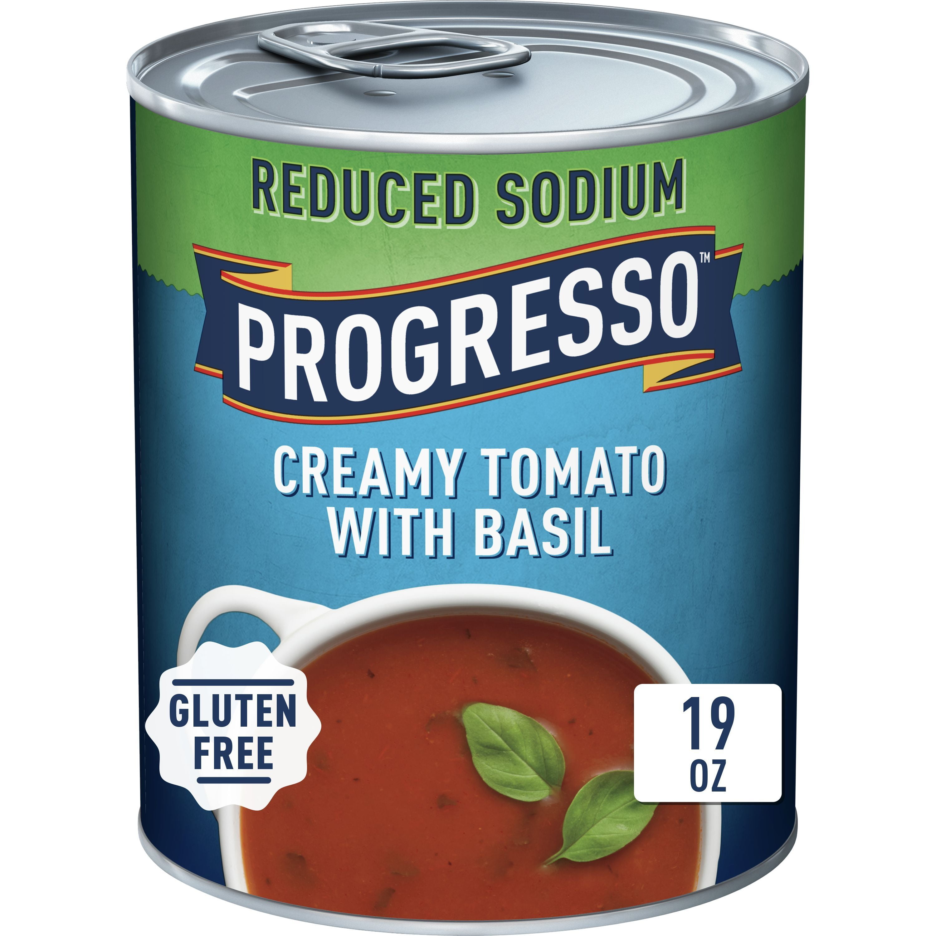 Progresso Reduced Sodium, Creamy Tomato With Basil Soup, Gluten Free, 19 oz