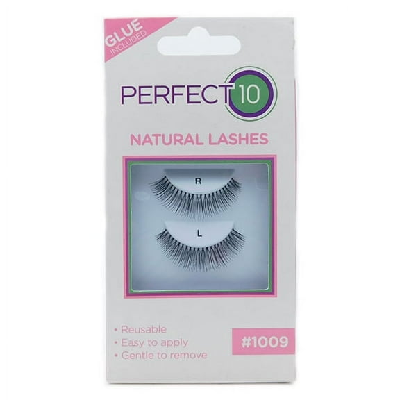 Perfect 10 Instant Lashes #1009: 1 Pair Strip Lashes, Lash Adhesive