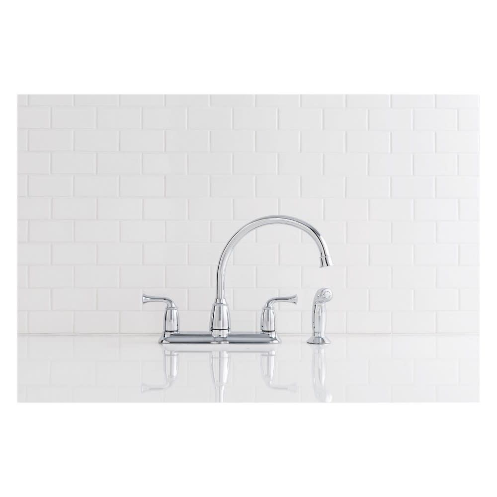 Moen Banbury Chrome Two-Handle High Arc Kitchen Faucet with Side Sprayer