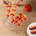 thumbnail image 2 of Hyasfey 2Pcs Air Fryer Rack for Air Fryer Oven Stainless Steel Double Layer Wire Rack with Skewer Multi-purpose Baking Rack for Chicken Fish Vegetables Steam Rack, 2 of 7