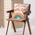 thumbnail image 3 of Fennco Styles Embroidered You are Magic Decorative Cotton Throw Pillow 17" W x 17" L - Colorful Rainbow Cushion for Home, Kids Room, Playroom, Bedroom, Living Room, Nursery, Office Décor, 3 of 8