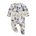 thumbnail image 2 of Emy Dola Baby Boy Girls Soft Bamboo Viscose Jumpsuit Sleep 'N Play Long Sleeve Footies Newborn Sung Fit Zipper One‑Piece 0-18M, 2 of 7