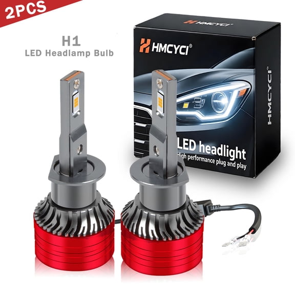 H1 LED Headlight Bulb High/Low Beam 60W 12000LM 6000K Cool White Super Bright 2pcs