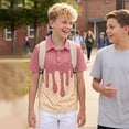 thumbnail image 5 of CPNG Boys Summer Shirt Comfortable Fashion Funny Ice Cream Print Short Sleeve Loose Lapel Buttoned Shirts(Watermelon Red,6-7 Years), 5 of 7