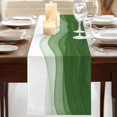 thumbnail image 3 of Table Runners 72 Inches Long Dress Scarves, Ombre Waves Farmhouse Kitchen Table Runner, Coffee Tablerunners, Abstract Art Gradient Sage Green Modern 14x72 Inch, 3 of 9